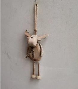 Ornamento <span class=keywords><strong>de</strong></span> madera <span class=keywords><strong>de</strong></span> Reno navideño rústico, adorno <span class=keywords><strong>de</strong></span> árbol <span class=keywords><strong>de</strong></span> Navidad <span class=keywords><strong>de</strong></span> madera natural con patas móviles y bufanda beige - Product Image 5