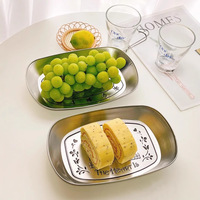 Retro licht luxe vintage dienblad Amerikaanse stijl ijzeren onregelmatige vorm huishoudelijke magnetronbestendige dinerbord snack fruit schaal