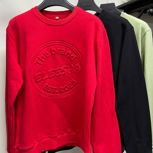 Phong Cách Mới Biểu Tượng Tùy Chỉnh 50 Pcs Người Đàn Ông Nặng Pháp Terry Áo 3D Nổi Hoodie Crewneck Nổi Thiết Kế Áo - Product Image 3