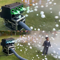 Machine à bulles de brouillard LED à 4 trous, équipement de scène sans fil DMX, machine à fumée et bulles LED 1500W pour fêtes, mariages et événements