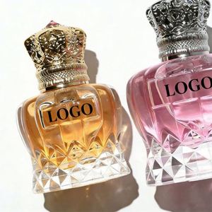 Factory Wholesale Fashion <b>Empty</b> Custom Luxury Clear Round 50ml100ml Perfume Glass Spray Bottle with Metal Lid and <b>Box</b> Packing - Product Image 2