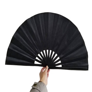 Abanico de mano chino ecológico de plástico de 13 pulgadas, plegable y portátil, con tela decorativa para Halloween y Navidad - Product Image 3