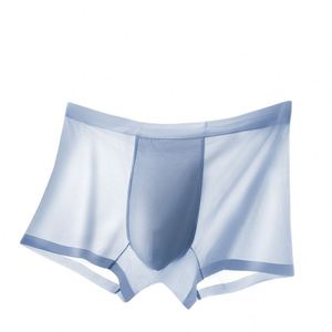 <b>Men's</b> Ice Silk Four Corner Underwear Traceless Ice Silk Flat Corner Pants Summer Thin Ice Feeling Sports <b>Men's</b> Four Corner Pants - Product Image 1