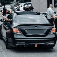 Diffuseur arrière à quatre ailettes en fibre de carbone véritable pour Mercedes Benz W213 E63 E43 AMG E400 Sport 2016-2019, modification automobile