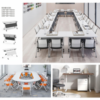 Meubles de bureau modulaires pour salle de conférence, bureau de formation pliable avec roulettes
