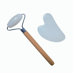ลูกกลิ้งนวดหน้าแบบพกพาและทนทาน ชุดกัวซาและลูกกลิ้งลดบวม - Product Image 5