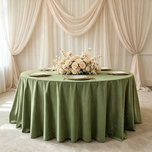 ANNIELU <span class=keywords><strong>Tovaglia</strong></span> Rotonda in Velluto Opaco di Alta Qualità 120 Pollici <span class=keywords><strong>Verde</strong></span> per Eventi, Matrimoni e Decorazioni per Feste - Product Image 4