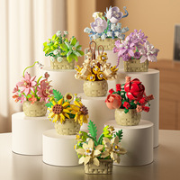 Blocs de construction de fleurs éternelles DIY |   Mini Bouquet de Plantes Bonsaï, Décoration de Bureau Créative pour Enfants et Adultes