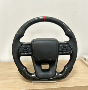 Volant de voiture en cuir carbone GR Sport personnalisé pour <span class=keywords><strong>Toyota</strong></span> Hilux Revo N70 N80 Tacoma Tundra Fortuner 2015-2022 LC300 LC200 - Product Image 2