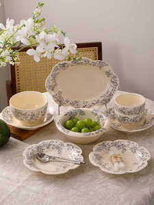 Factory Direct China Floral Ceramic Tableware Vintage Style Blue Floral Print Design Ceramic Tableware - Product Image 3