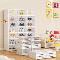 RTS Transparent épaissi PP plastique pliable armoire à chaussures sans installation intégré Simple boîte à chaussures alimentaire stockage sûr pour sac