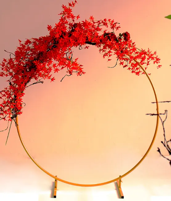Hot sale metal flower wedding stands outdoor garden wedding flower stand Arch Round flower stand arch backdrop