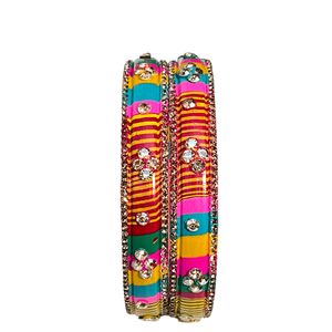 Jaipur Handmade Lac Bangle with Vibrant Colors and Luxurious Rhinestone Studding Traditional Rajasthani Ethnic Jewelry for Women - Product Image 1