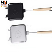 Machine à pain portable et appareil de cuisson pour sandwichs avec gril à fromage double face détachable, poignée en bois et fonction de tosting pour le camping