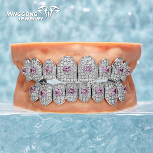 Personnalisé 925 Argent Hip-Hop Fine Jewelry Vert VVS Moissanite Diamant Brilliant Cut Grills Gemstone Grillz pour les Dents - Product Image 5
