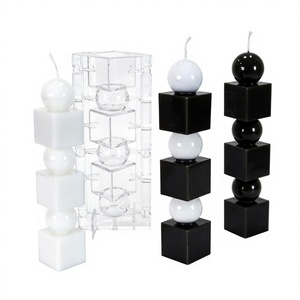Juego de Moldes para Velas Geométricas de Esfera y Cubo, Molde de Acrílico para Hacer Velas, Herramienta de Decoración DIY - Product Image 3