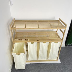 Cesto de Ropa de Bambú Estilo Blend SYT Decor, para la Zona de la Consola Multimedia, con Bolsa Extraíble, para el Rincón del Sofá - Product Image 5