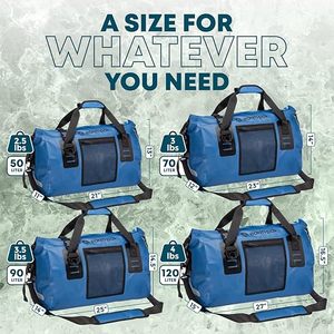 Muestra gratuita de la bolsa impermeable DryLarge, bolsa de lona resistente para pesca con cierre enrollable, correas y asas duraderas, para kayak y paddleboarding - Product Image 6