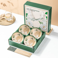 Bol et baguettes en céramique de style différent pour la maison, l'hôtel, le restaurant, bols bohèmes/japonais, ensembles de vaisselle pour coffret cadeau