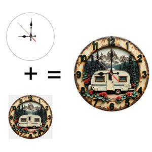 Round Wooden <b>Wall</b> <b>Clock</b> 25x25Cm <b>Silent</b> Non Ticking Home Decoration <b>Clock</b> - Product Image 1