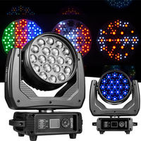 19 projecteurs LED Wash à tête mobile 15W RGBW avec zoom, contrôle DMX512, température de couleur réglable 2500-8000K pour discothèques, clubs et mariages