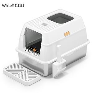 Caixa de Areia para Gatos Grande e Fechada em Metal Plástico Aço Inoxidável Modelo Fechado Suprimentos para Animais de Estimação - Product Image 4