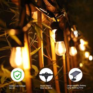 Guirlandes solaires 48ft E26 E27 Ip65 S14 Fairy Led String Lights Outdoor Holiday Decor Lighting Garden Christmas Patio Light - Product Image 3