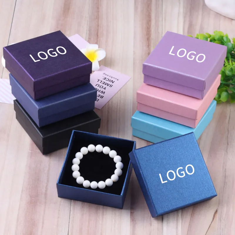 Benutzer definierte Logo Größe Frau Ringe/Ohrringe/Halsketten/Anhänger Schmuck Papier Verpackungs box Luxus Geschenk Schmucks cha tulle