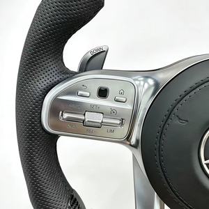 อุปกรณ์เสริมภายในพวงมาลัยหนัง Napa หุ้มพวงมาลัยคาร์บอนไฟเบอร์สำหรับ Mercedes-Benz <span class=keywords><strong>E</strong></span> <span class=keywords><strong>Class</strong></span> C W205 W206 W212 W213 W222 - Product Image 5