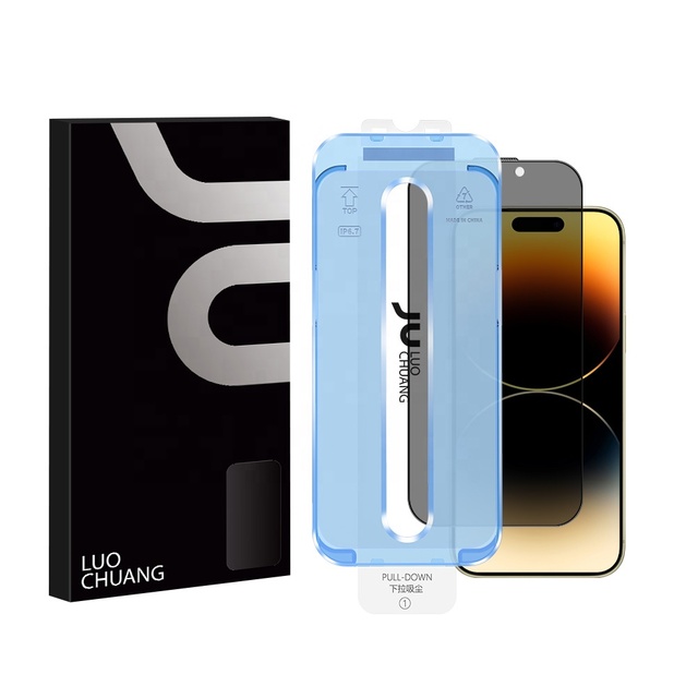 Drop Protection 9H 360 Degree Privacy Screen Protector for iPhone 17 16 15 14 13 Pro Max with Installation Frame Kit