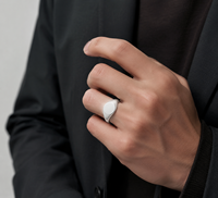 JLM Großhandel Premium Hochglanzpolierter Minimalistischer Blanko Titan-Stahl U-förmiger Geometrischer Ewigkeitsring für Männer und Frauen Tägliches Tragen