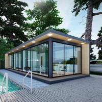 Villa préfabriquée moderne de 60m2 Maison en conteneur Conteneur résidentiel de luxe de 40 pieds avec 2 lits et 1 salle de bain