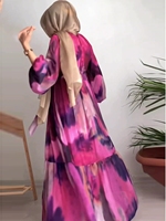 2025 Eid en mousseline de soie robe de soirée musulmane femmes Ramadan imprimé Abaya longue Boho Robe maroc Vestidos Largos dubaï Robe grande taille