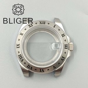 Bliger Explore <span class=keywords><strong>Master</strong></span> 41mm caja de reloj de acero inoxidable de lujo pantalla <span class=keywords><strong>GMT</strong></span> de cristal resistente al agua 904L pulsera NH34NH35NH36 parte reloj - Product Image 5