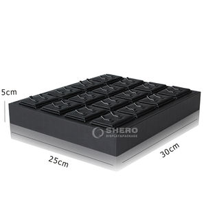 Shero ขายส่งแหวนหนังดิสเพลย์ถาดเครื่องประดับสีดำต่างหูแหวนแสดงเครื่องประดับสีดำสำหรับเครื่องประดับ - Product Image 1