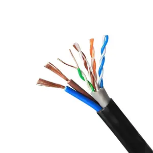 UTP siamese 电缆 cat5e cat6 lan 电缆与电源线