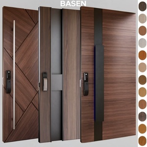 BASEN Solid Wood Modern Outdoor Anti-Theft Pivot Door with Smart Lock for Residential Use - Product Image 6