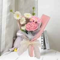 Kit de fleurs personnalisées au crochet décor de belles fleurs artificielles faites à la main fleur intemporelle au crochet fausses plantes cadeaux de fête des mères