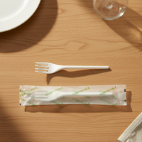 Greenday Natural White CPLA Wegwerp PLA Vork Verjaardagstaartvork Aangepaste Verpakking Licht/Zwaar Gebruik 6,5 inch Vork voor Fruit