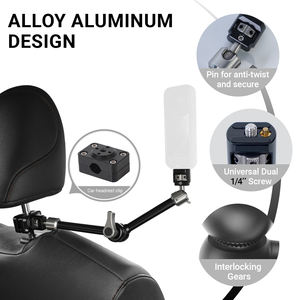 Soporte para Cámara de Reposacabezas de Coche YUANYUJINGMI, Brazo Mágico Giratorio de 360 Grados, Soporte Metálico Duradero de Alta Calidad, Compatible con <span class=keywords><strong>iPhone</strong></span> para Conductor - Product Image 3