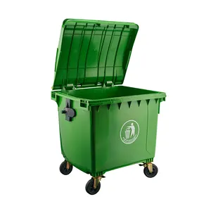 Hotel Recycle Bin Container Plastic Waste Bin Green 240 Liter