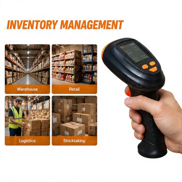 A128 Handheld 2D Barcode Scanner Gun with LCD Display Screen 1D QR Code Reader for Warehouse & Inventory Management