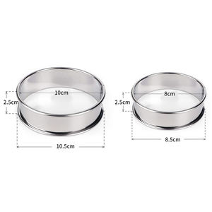 Roestvrijstalen Engelse Muffinringen Dubbele Cirkel Snijder Taartring Diy Crumpet Opgerolde Koekentaartjes Cake Mousse Maken Schimmel - Product Image 1