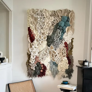 Tapiz tejido de arrecife de Coral de fibra Rame diseño colgante escultura 3D textura arte decoración de pared hogar de lujo - Product Image 4