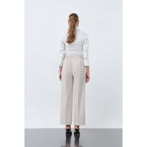 Puane Women's Classic Straight Cut Beige Trousers for Office and Casual Wear, Comfortable Fit Daily Use <b>Pants</b> - Product Image 4