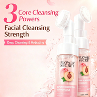FLOWER SECRET Peach Makeup Remover Mousse Deep Cleansing Foam 150ml - Pabrik OEM/ODM Profesional & Dukungan Agen Merek
