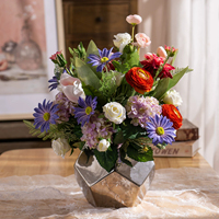 Rosa Künstliche Blumenarrangements im Weißen Vasenstrauß 33 cm Tischdekoration Heimdekoration