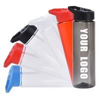 Nouvelle tendance, bouteille en plastique transparente de 24 oz/700 ml, bouteille d'eau de sport en plastique, bouteille d'eau de sport portable avec logo personnalisé