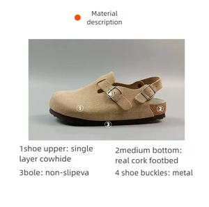 Chaussures à Bride de Talon <span class=keywords><strong>Orthopédiques</strong></span> pour Homme et Femme Doublées en Cuir de Vachette Véritable Alternative aux Birkenstocks Sabots Souples <span class=keywords><strong>Mules</strong></span> Usine OEM - Product Image 3