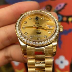 <span class=keywords><strong>Orologio</strong></span> Automatico Meccanico da Uomo con Diamanti Moissanite, Placcato in Oro 18K, <span class=keywords><strong>36</strong></span> <span class=keywords><strong>mm</strong></span>, Vetro Zaffiro, Supera il Test del Diamante - Product Image 2